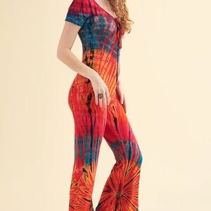 EARTHBOUND Colorful Tie-Dye Jumpsuit